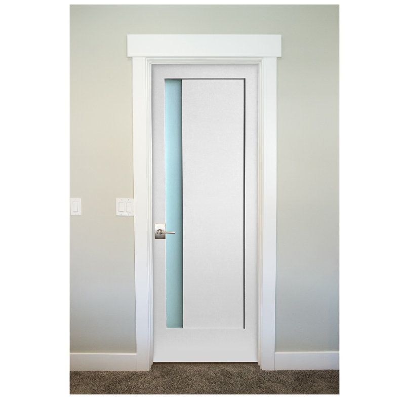 StileDoors Narrow Lite Satin Etch Glass Slab Door & Reviews Wayfair